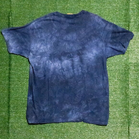 VINTAGE 1999 THE MOUNTAIN MENS T SHIRT CASUAL BLUE TIE DYE MARBLE WOLF SIZE XXL - Picture 6 of 7